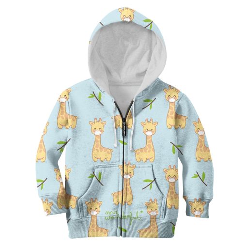 Friendly Giraffe Custom Hoodies T-shirt Apparel HD-PET110359K kid 3D apparel Kid Zip Hoodie S/6-8