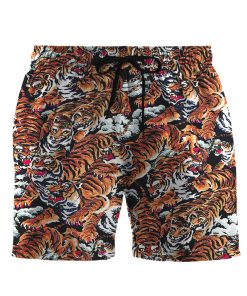 Gearhumans 3D One Hundred Tigers Black Custom Men Short