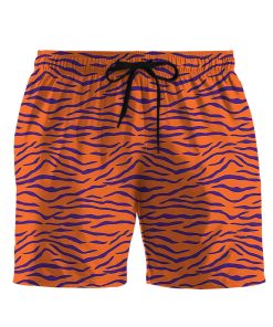 Gearhumans 3D Clemson Tiger Stripe Custom Hawaii Short