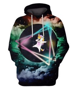 Funny Dabbing Unicorn OuterSpace Custom T-shirt - Hoodies Apparel UNI110141 3D Custom Fleece Hoodies Hoodie S 