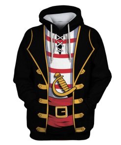 Funny Men's Pirate Costume Custom T-shirt - Hoodies Apparel HD-JOB110104 3D Custom Fleece Hoodies Hoodie S 