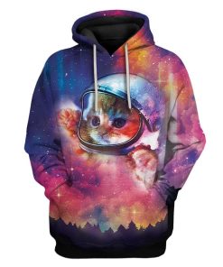 Galaxy Astronaut Cat Custom T-Shirts Hoodies Apparel CT-AT3112191 3D Custom Fleece Hoodies Hoodie S 