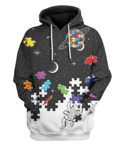 Gearhuman 3 Autism Nasa Astronaut Custom T-Shirts Hoodies Apparel HD-QM0301203 3D Custom Fleece Hoodies Hoodie S