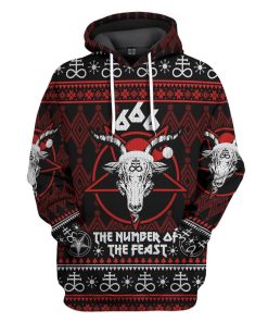 Gearhuman 3D 666 The Number Of The Feast Ugly Christmas Sweater Custom Hoodie Apparel GV091010 3D Apparel Hoodie S