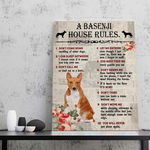 Gearhuman 3D A Basenji House Rules Canvas GK040223 Canvas