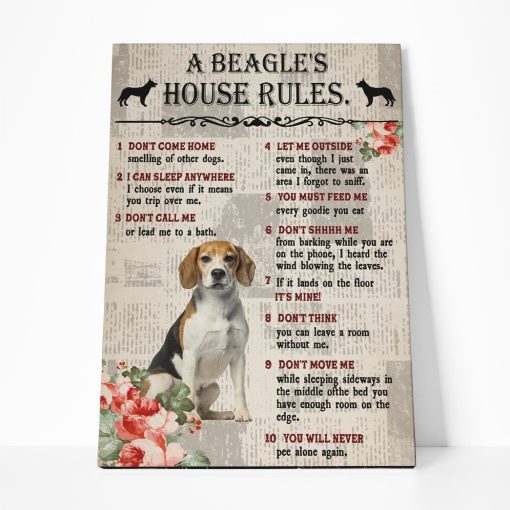 Gearhumans 3D A Beagles House Rules Canvas 1 Gearhuman 3D A Beagles House Rules Canvas GK290123 Canvas 1 Piece Non Frame M