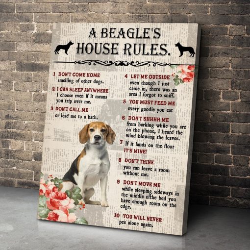 Gearhumans 3D A Beagles House Rules Canvas 5 Gearhuman 3D A Beagles House Rules Canvas GK290123 Canvas