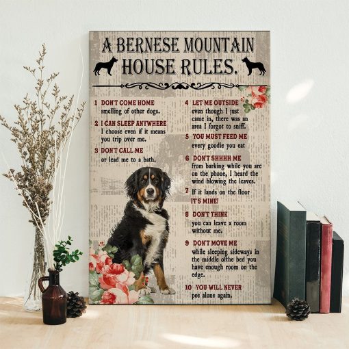 Gearhuman 3D A Bernese Mountain House Rules Canvas GK040221 Canvas