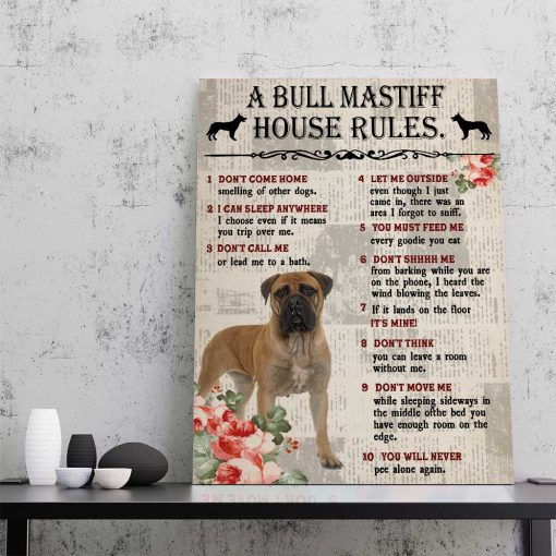 Gearhuman 3D A Bull Mastiff House Rules Canvas GK040261 Canvas