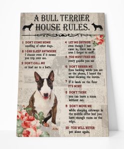 Gearhuman 3D A Bull Terrier House Rules Canvas GK04022 Canvas 1 Piece Non Frame M