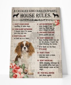 Gearhuman 3D A Cavalier King Charles Spaniel House Rules Canvas GK040218 Canvas 1 Piece Non Frame M