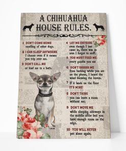 Gearhuman 3D A Chihuahua House Rules Canvas GK040210 Canvas 1 Piece Non Frame M