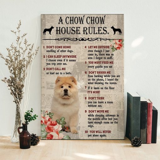 Gearhuman 3D A Chow Chow House Rules Canvas GK040251 Canvas