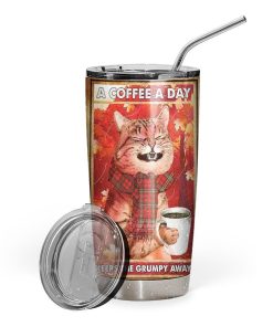Gearhuman 3D A Coffee A Day Custom Design Vacuum Insulated Tumbler GV08091 Tumbler 20oz 