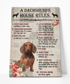 Gearhuman 3D A Dachshunds House Rules Canvas GK290121 Canvas 1 Piece Non Frame M