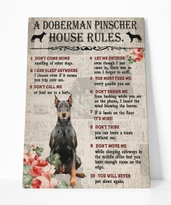 Gearhuman 3D A Doberman Pinscher House Rules Canvas GK040215 Canvas 1 Piece Non Frame M