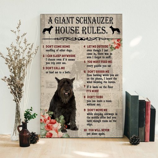 Gearhuman 3D A Giant Schnauzer House Rules Canvas GK040263 Canvas