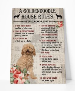 Gearhuman 3D A Goldendoodle House Rules Canvas GK040259 Canvas 1 Piece Non Frame M