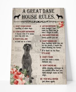 Gearhuman 3D A Great Dane House Rules Canvas GK040227 Canvas 1 Piece Non Frame M