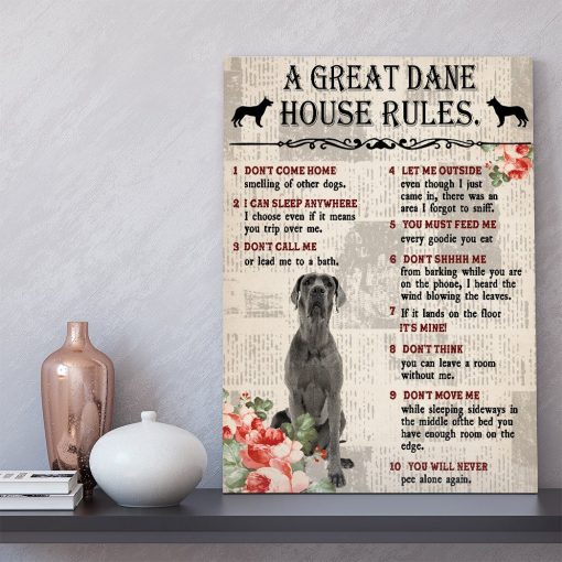 Gearhuman 3D A Great Dane House Rules Canvas GK040227 Canvas