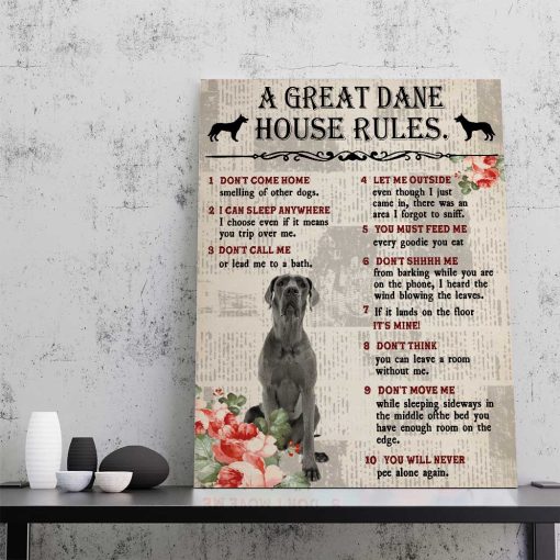 Gearhuman 3D A Great Dane House Rules Canvas GK040227 Canvas