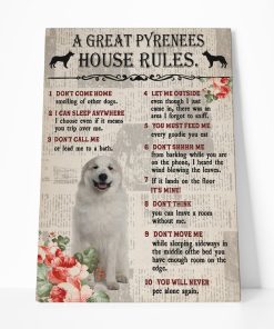 Gearhuman 3D A Great Pyrenees House Rules Canvas GK040229 Canvas 1 Piece Non Frame M