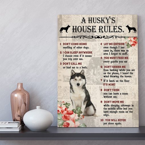 Gearhuman 3D A Huskys House Rules Canvas GK290122 Canvas