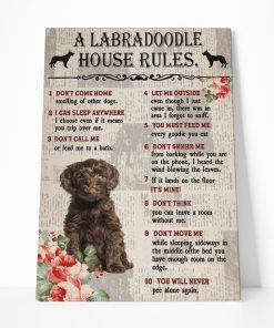 Gearhuman 3D A Labradoodle House Rules Canvas GK040232 Canvas 1 Piece Non Frame M