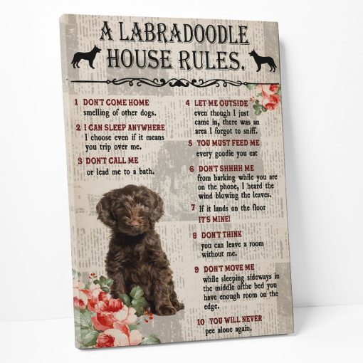 Gearhuman 3D A Labradoodle House Rules Canvas GK040232 Canvas