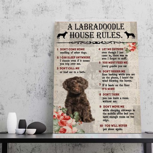 Gearhuman 3D A Labradoodle House Rules Canvas GK040232 Canvas