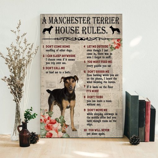 Gearhuman 3D A Manchester Terrier House Rules Canvas GK040269 Canvas