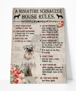 Gearhuman 3D A Miniature Schnauzer House Rules Canvas GK040239 Canvas 1 Piece Non Frame M