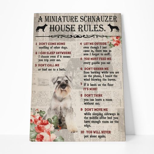 Gearhuman 3D A Miniature Schnauzer House Rules Canvas GK040239 Canvas 1 Piece Non Frame M