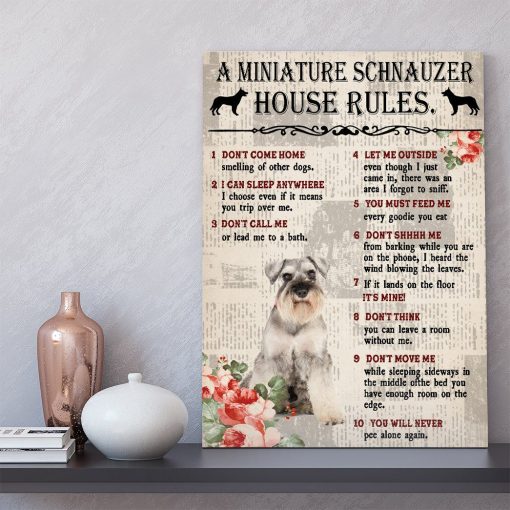 Gearhuman 3D A Miniature Schnauzer House Rules Canvas GK040239 Canvas