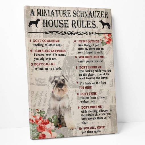 Gearhuman 3D A Miniature Schnauzer House Rules Canvas GK040239 Canvas