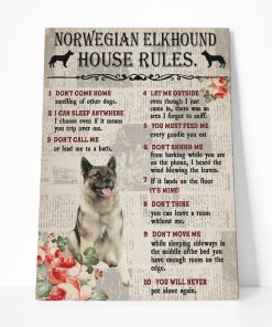 Gearhuman 3D A Norwegian Elkhound House Rules Canvas GK040243 Canvas 1 Piece Non Frame M