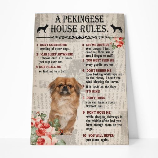 Gearhuman 3D A Pekingese House Rules Canvas GK040238 Canvas 1 Piece Non Frame M
