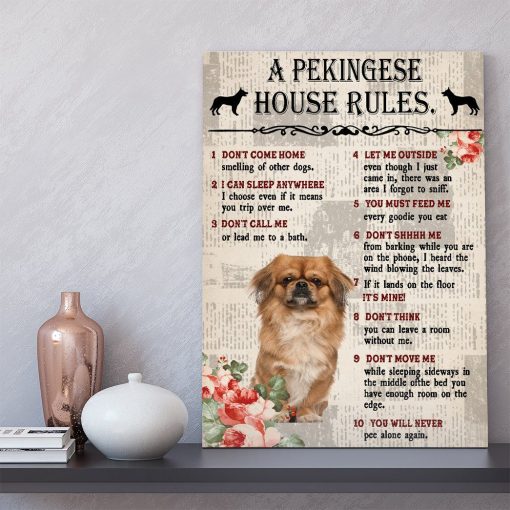 Gearhuman 3D A Pekingese House Rules Canvas GK040238 Canvas