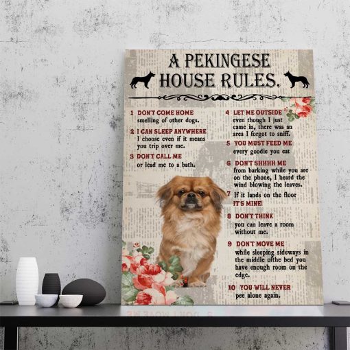 Gearhuman 3D A Pekingese House Rules Canvas GK040238 Canvas