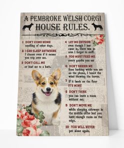Gearhuman 3D A Pembroke Welsh Corgi House Rules Canvas GK04026 Canvas 1 Piece Non Frame M