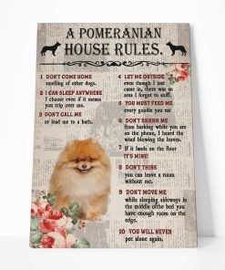 Gearhuman 3D A Pomeranian House Rules Canvas GK040235 Canvas 1 Piece Non Frame M