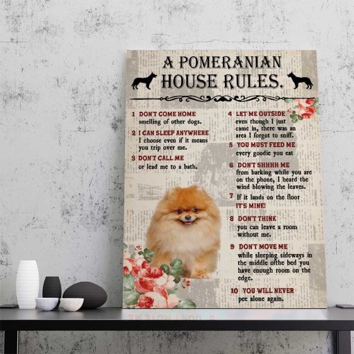 Gearhuman 3D A Pomeranian House Rules Canvas GK040235 Canvas