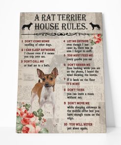 Gearhuman 3D A Rat Terrier House Rules Canvas GK040255 Canvas 1 Piece Non Frame M