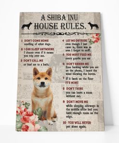 Gearhuman 3D A Shiba Inu House Rules Canvas GK040266 Canvas 1 Piece Non Frame M