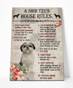Gearhuman 3D A Shih Tzus House Rules Canvas GK290124 Canvas 1 Piece Non Frame M