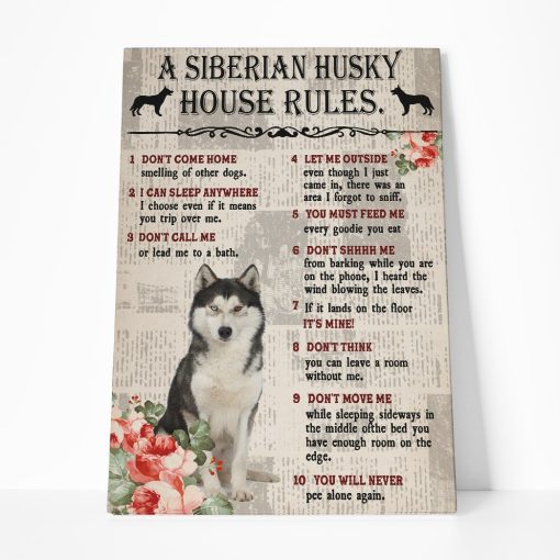 Gearhumans 3D A Siberian Husky House Rules Canvas 6 Gearhuman 3D A Siberian Husky House Rules Canvas GK040256 Canvas 1 Piece Non Frame M
