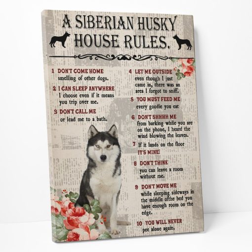 Gearhumans 3D A Siberian Husky House Rules Canvas 7 Gearhuman 3D A Siberian Husky House Rules Canvas GK040256 Canvas