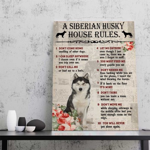 Gearhumans 3D A Siberian Husky House Rules Canvas 9 Gearhuman 3D A Siberian Husky House Rules Canvas GK040256 Canvas