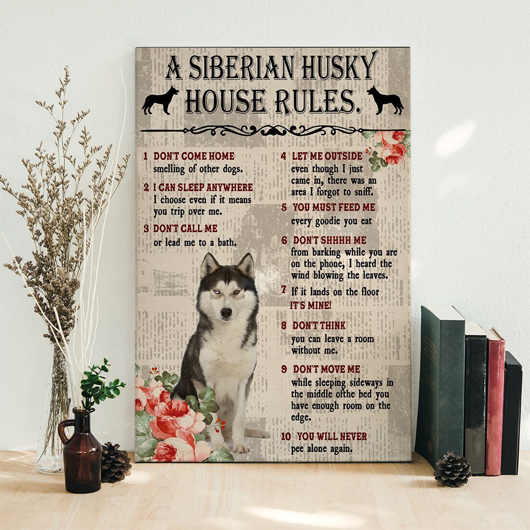 Gearhumans 3D A Siberian Husky House Rules Canvas 5 Gearhuman 3D A Siberian Husky House Rules Canvas GK040256 Canvas