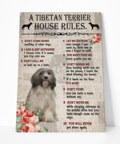 Gearhuman 3D A Tibetan Terrier House Rules Canvas GK040270 Canvas 1 Piece Non Frame M